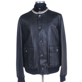 a.Testoni - Classic Dark Blue Lambskin Blouson - Jacket | Outlet & Sale