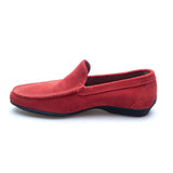 a.Testoni - Perforated Suede Casual Moccasin - Carnation - Shoes | Outlet & Sale