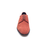 a.Testoni - Unlined Suede Derby - Red Wood - Shoes | Outlet & Sale