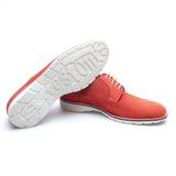 a.Testoni - Velvet Casual Suede Derby - Tangerine - Shoes | Outlet & Sale