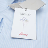 Brioni - Cotton GIZA 87 Formal Dress Shirt Blue White Striped Clark Collar - Dress Shirt | Outlet & Sale