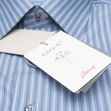 Brioni - Cotton GIZA 87 Formal Dress Shirt Blue White Striped Clark Collar - Dress Shirt | Outlet & Sale