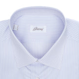 Brioni - Cotton GIZA 87 Formal Dress Shirt Light Purple Stripes Clark Collar - Dress Shirt | Outlet & Sale
