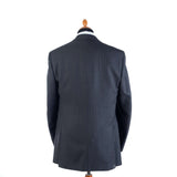 Canali - Black Long Wool Suit - Brown & Blue Stripes - Suit | Outlet & Sale