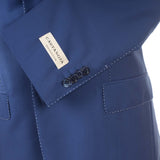 Castangia - Wool & Mohair Sport Coat in Blue with White Pick Stitching - Sport Coat | Outlet & Sale