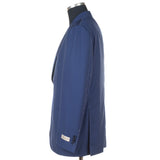 Castangia - Wool & Mohair Sport Coat in Blue with White Pick Stitching - Sport Coat | Outlet & Sale