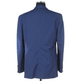 Castangia - Wool & Mohair Sport Coat in Blue with White Pick Stitching - Sport Coat | Outlet & Sale