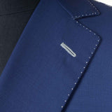 Castangia - Wool & Mohair Sport Coat in Blue with White Pick Stitching - Sport Coat | Outlet & Sale