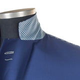 Castangia - Wool & Mohair Sport Coat in Blue with White Pick Stitching - Sport Coat | Outlet & Sale