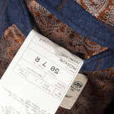 Castangia - Wool Sport Coat with Brown Plaid and Leather patches - Sport Coat | Outlet & Sale