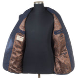 Castangia - Wool Sport Coat with Brown Plaid and Leather patches - Sport Coat | Outlet & Sale