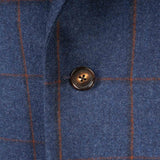 Castangia - Wool Sport Coat with Brown Plaid and Leather patches - Sport Coat | Outlet & Sale