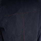 Hettabretz - Black Suede Jacket with Red Contrast - Jacket | Outlet & Sale