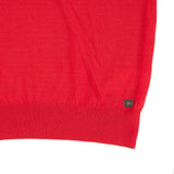 Hettabretz - Cashmere & Silk Sweater Perforrated Kanagroo Leather Buttons Red - Sweater | Outlet & Sale