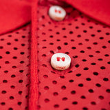 Hettabretz - Cashmere & Silk Sweater Perforrated Kanagroo Leather Buttons Red - Sweater | Outlet & Sale