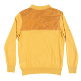 Hettabretz - Cashmere & Silk Sweater Perforrated Kanagroo Leather Buttons Yellow - Sweater | Outlet & Sale