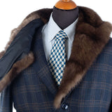 Hettabretz - Cashmere Long Coat with Sable Collar and Shaved Mink/Silk lining - Jacket | Outlet & Sale