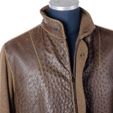 Hettabretz - Full Quill Ostrich and Cashmere Bomber Jacket - Jacket | Outlet & Sale
