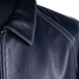 Hettabretz - Lambleather Blousing in White Contrast Stitching - Jacket | Outlet & Sale