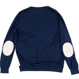 Hettabretz - Silk Cardigan Blue with Perforated Lambskin - Sweater | Outlet & Sale