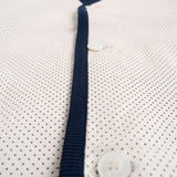 Hettabretz - Silk Cardigan Blue with Perforated Lambskin - Sweater | Outlet & Sale