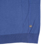 Hettabretz - Silk Polo Shirt Blue with White Contrast Stitch & Zipper - T-Shirt | Outlet & Sale