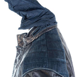 Hettabretz - Vintage Lambkskin Jacket with Nubuck Alligator trim with Hood - Jacket | Outlet & Sale