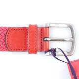 ISAIA - Classic Leather Belt - Cotton Silver Buckle - Belt | Outlet & Sale