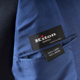 Kiton - 100% Wool Dark Blue Birdseye Suit - Suit | Outlet & Sale