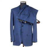 Kiton - 100% Wool Dark Blue Birdseye Suit - Suit | Outlet & Sale