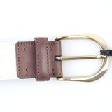 Kiton - Casual Leather Canvas Belt Gold Buckle - Belt | Outlet & Sale