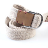 Kiton - Casual Leather Cotton Belt Silver Buckle - Belt | Outlet & Sale