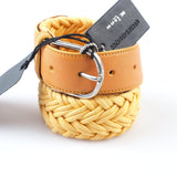 Kiton - Casual Leather Cotton Woven Belt Silver Buckle - Belt | Outlet & Sale