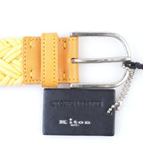 Kiton - Casual Leather Cotton Woven Belt Silver Buckle - Belt | Outlet & Sale
