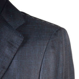 Kiton - Wool, Cashmere & Linen Dark Blue Checked Suit - Suit | Outlet & Sale