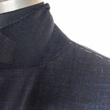 Kiton - Wool, Cashmere & Linen Dark Blue Checked Suit - Suit | Outlet & Sale