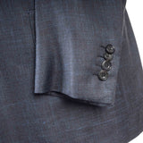 Kiton - Wool, Cashmere & Linen Dark Blue Checked Suit - Suit | Outlet & Sale