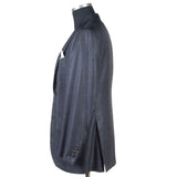 Kiton - Wool, Cashmere & Linen Dark Blue Checked Suit - Suit | Outlet & Sale