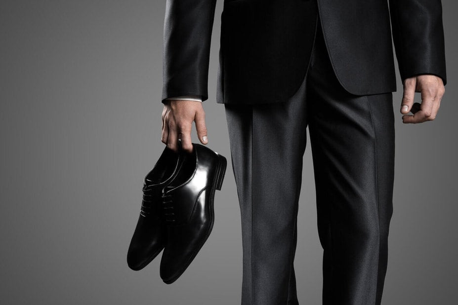 Fashion Flow Vienna - Suit men black shoes designer luxury dark evening business man 
