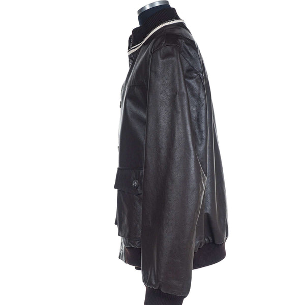 a.Testoni - Classic Brown Lambskin Blouson - Jacket | Outlet & Sale