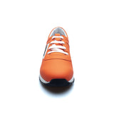 a.Testoni - Rubberized Leather Atheltic Sneaker - Pumpkin - Shoes | Outlet & Sale