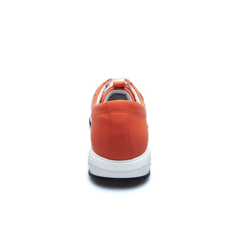 a.Testoni - Rubberized Leather Atheltic Sneaker - Pumpkin - Shoes | Outlet & Sale