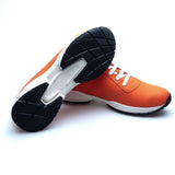 a.Testoni - Rubberized Leather Atheltic Sneaker - Pumpkin - Shoes | Outlet & Sale