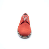 a.Testoni - Velvet Casual Suede Derby - Tangerine - Shoes | Outlet & Sale