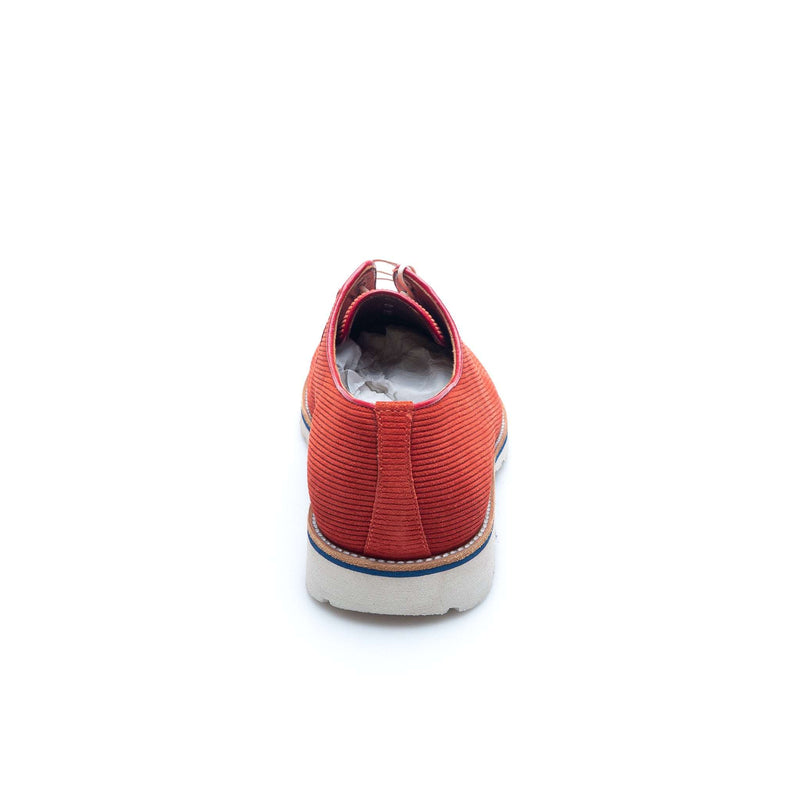 a.Testoni - Velvet Casual Suede Derby - Tangerine - Shoes | Outlet & Sale