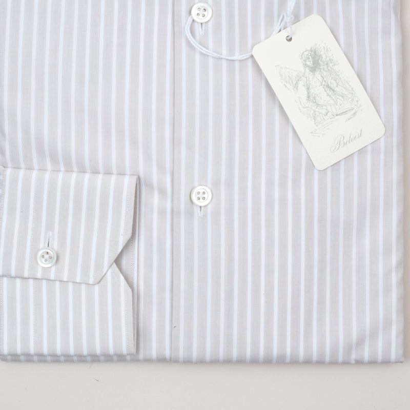 Belvest - Dress Shirt Grey Stripes Regular - Dress Shirt | Outlet & Sale