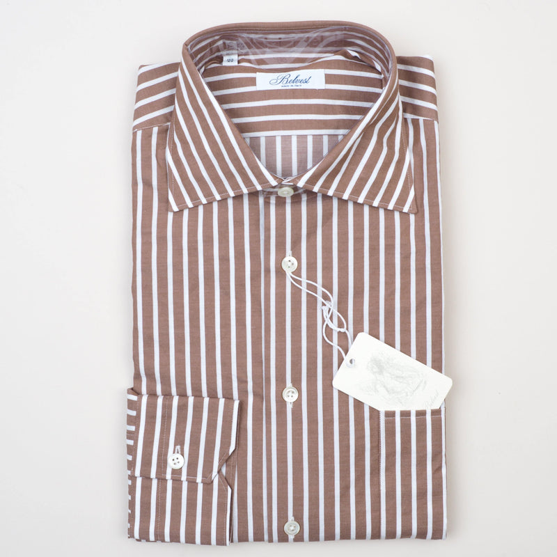 Belvest - Dress Shirt White Stripes Regular - Dress Shirt | Outlet & Sale