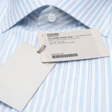 Brioni - Cotton Formal Dress Shirt Blue Stripes on White William Collar - Dress Shirt | Outlet & Sale
