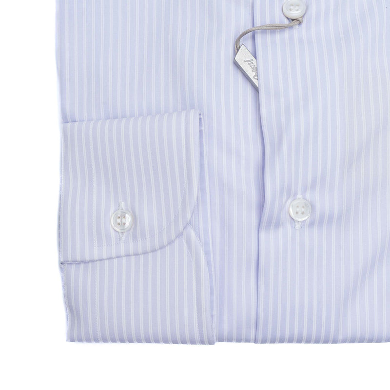 Brioni - Cotton GIZA 87 Formal Dress Shirt Light Purple Stripes Clark Collar - Dress Shirt | Outlet & Sale