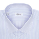 Brioni - Cotton GIZA 87 Formal Dress Shirt Light Purple Stripes Clark Collar - Dress Shirt | Outlet & Sale